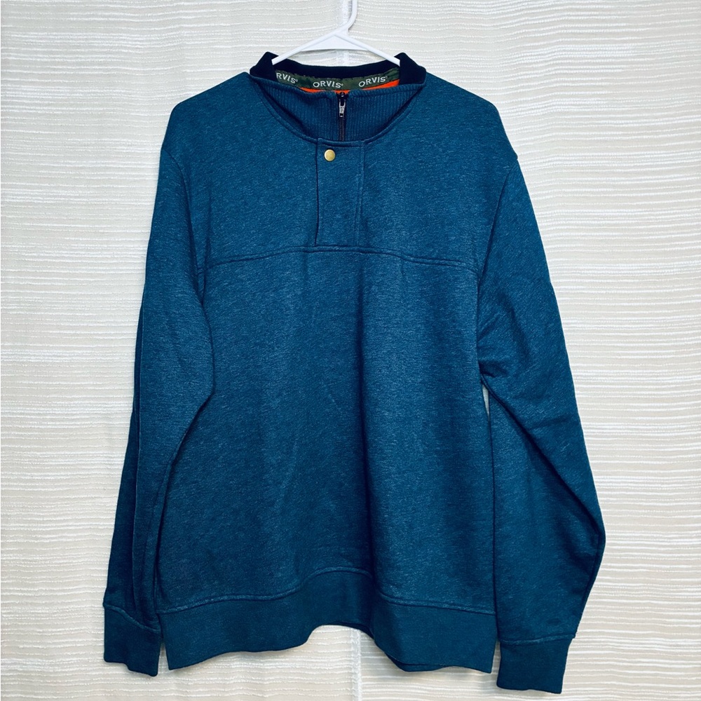 Orvis Comfortable Fleece/Cotton Blend Quarter-Snap Signature Pullover